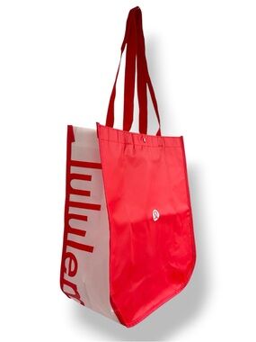 lululemon athletica Red and White Logo Tote